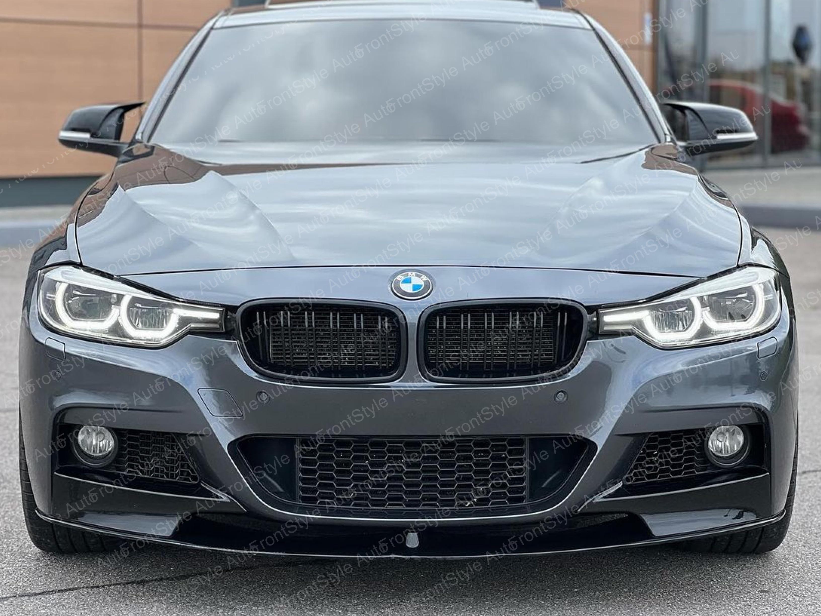 Накладка переднього бампера обвіс M performance BMW 3 series F30 F31 2012-2018 абс пластик, чорний глянець